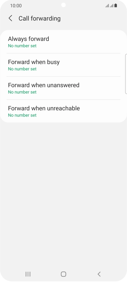 Press the required divert type.