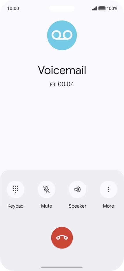 Press the end call icon. Press the end call icon.