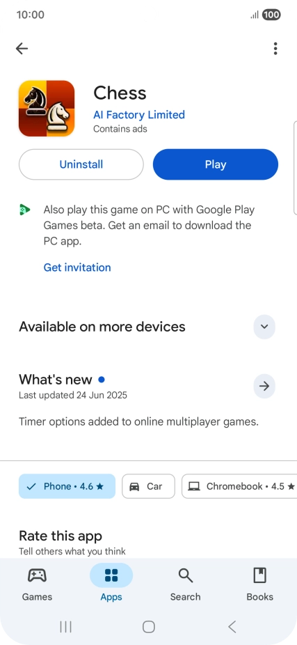Press Uninstall.