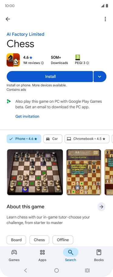 Press Install and follow the instructions on the screen to install the app. Press Install and follow the instructions on the screen to install the app.