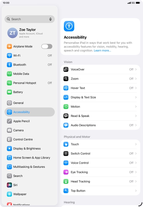 Press Display & Text Size. Press Display & Text Size.