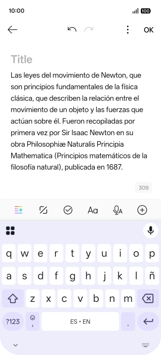 Pulsa el icono de AI.
