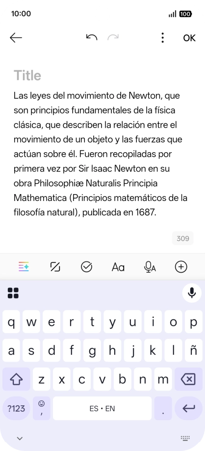 Pulsa el icono de AI.