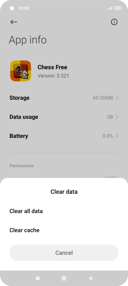Press Clear cache.