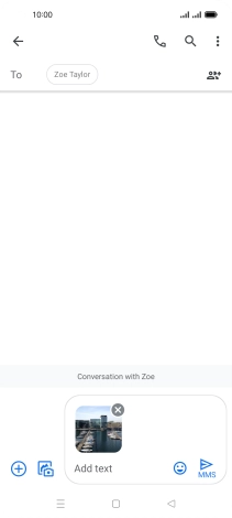 Press the text input field and write the text for your picture message.