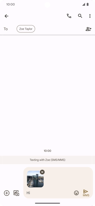 Press the send icon when you've finished your picture message. Press the send icon when you've finished your picture message.
