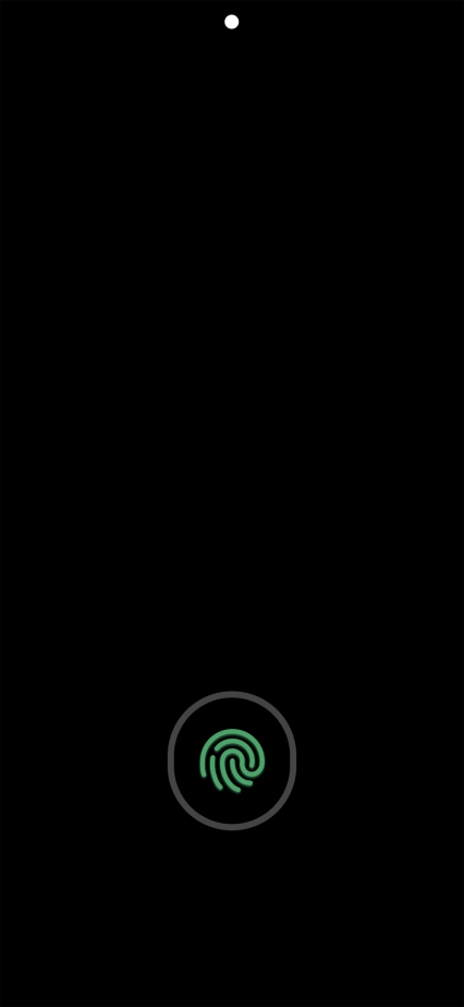 Place your finger on the fingerprint sensor to unlock your phone.