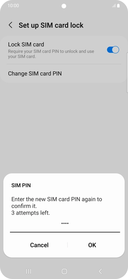 Key in the new PIN again and press OK. Key in the new PIN again and press OK.