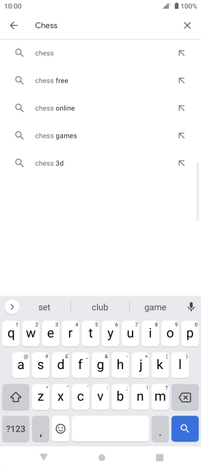 Key in the name or subject of the required app and press the search icon.