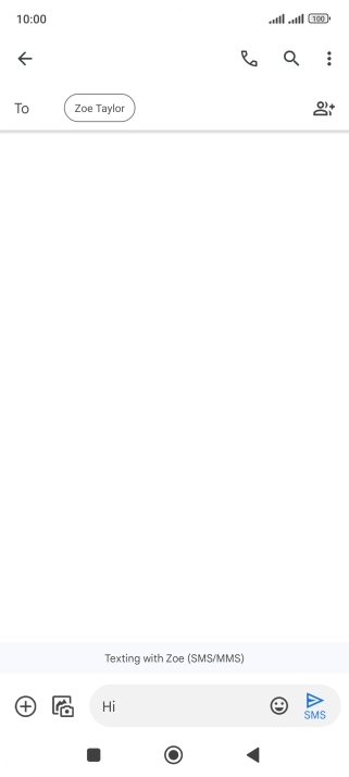Press the send icon when you've finished your text message.