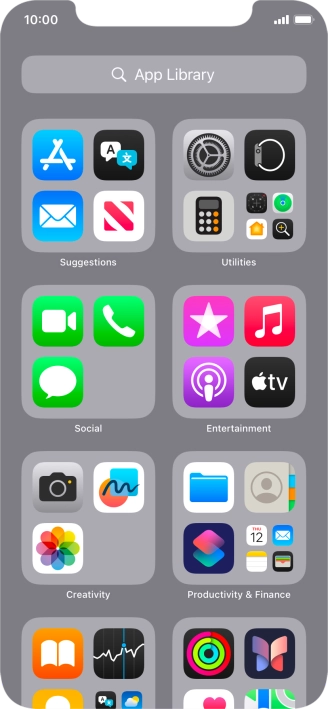 Press the required app. Press the required app.