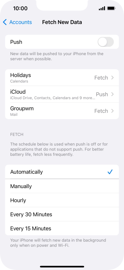 If you turn off the function, press the required setting.