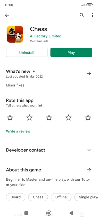 Press Uninstall.
