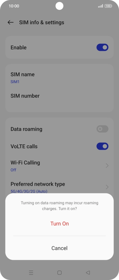 If you turn on the function, press Turn On. If you turn on the function, press Turn On.