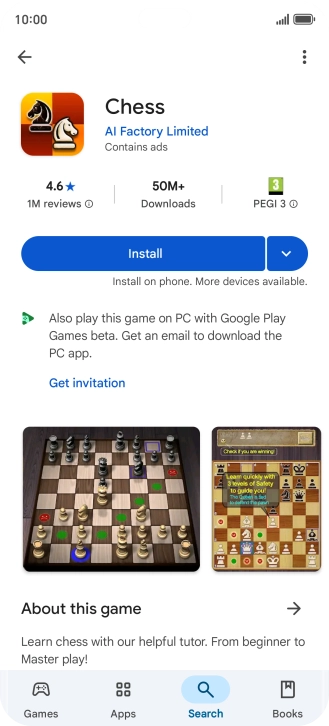 Press Install and follow the instructions on the screen to install the app.