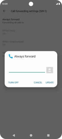 Press TURN OFF. Press TURN OFF.