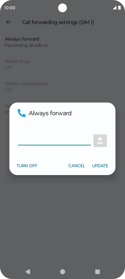 Press TURN OFF. Press TURN OFF.
