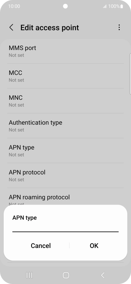 Key in default and press OK.