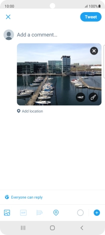 Press the text input field. Press the text input field.