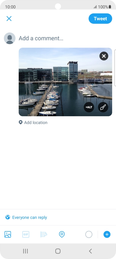 Press the text input field. Press the text input field.