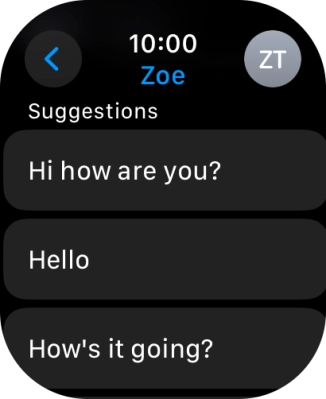 Press the required quick reply. Press the required quick reply.