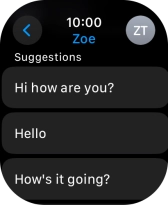 Press the required quick reply. Press the required quick reply.