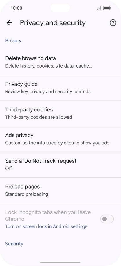 Press Delete browsing data. Press Delete browsing data.