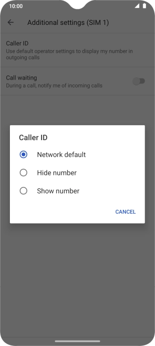 Press Show number to turn on caller identification.