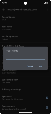 Key in the required sender name and press OK. Key in the required sender name and press OK.