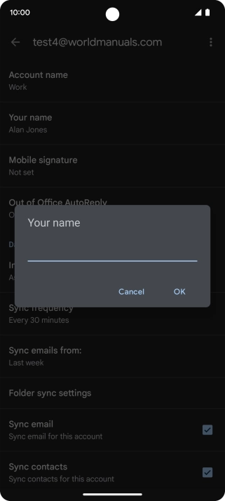 Key in the required sender name and press OK. Key in the required sender name and press OK.