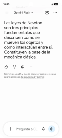 La transcripción de la conversación con Gemini Live aparece ahora en la pantalla.