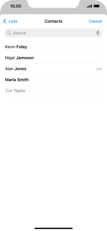 Press the required contact.