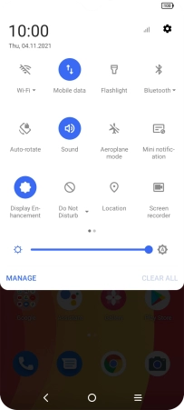 Press the settings icon. Press the settings icon.
