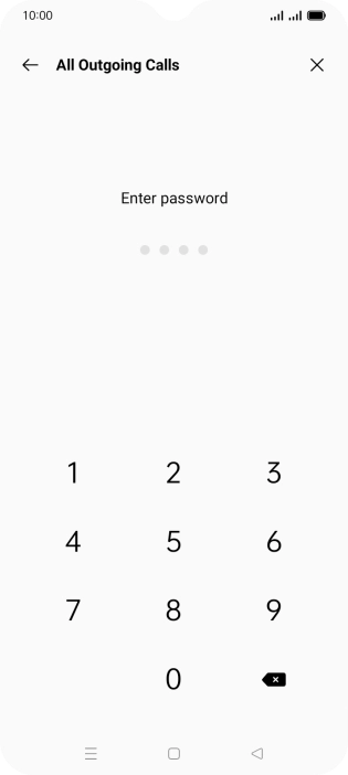 Key in your barring password. The default barring password is 1919.