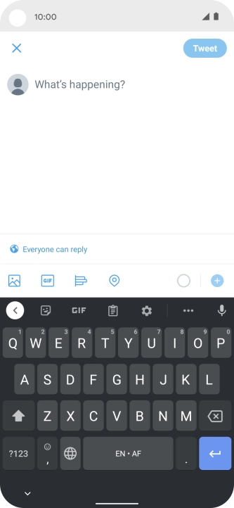 Press the text input field. Press the text input field.