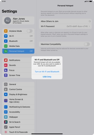 If Wi-Fi is turned off, press Turn on Wi-Fi and Bluetooth.
