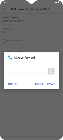 Press TURN OFF.