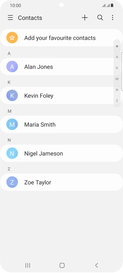 Press the new contact icon.
