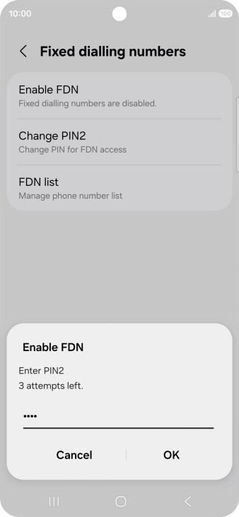 Key in your PIN2 and press OK. The default PIN2 is 1111. Key in your PIN2 and press OK. The default PIN2 is 1111.