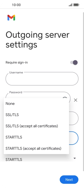 Press SSL/TLS.