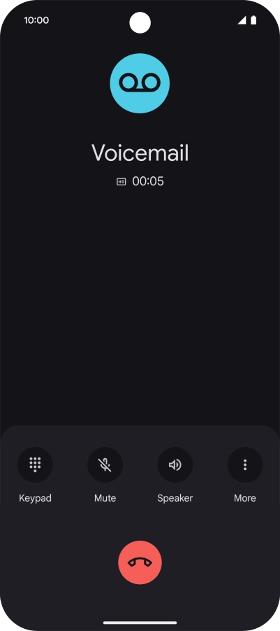 Press the end call icon. Press the end call icon.
