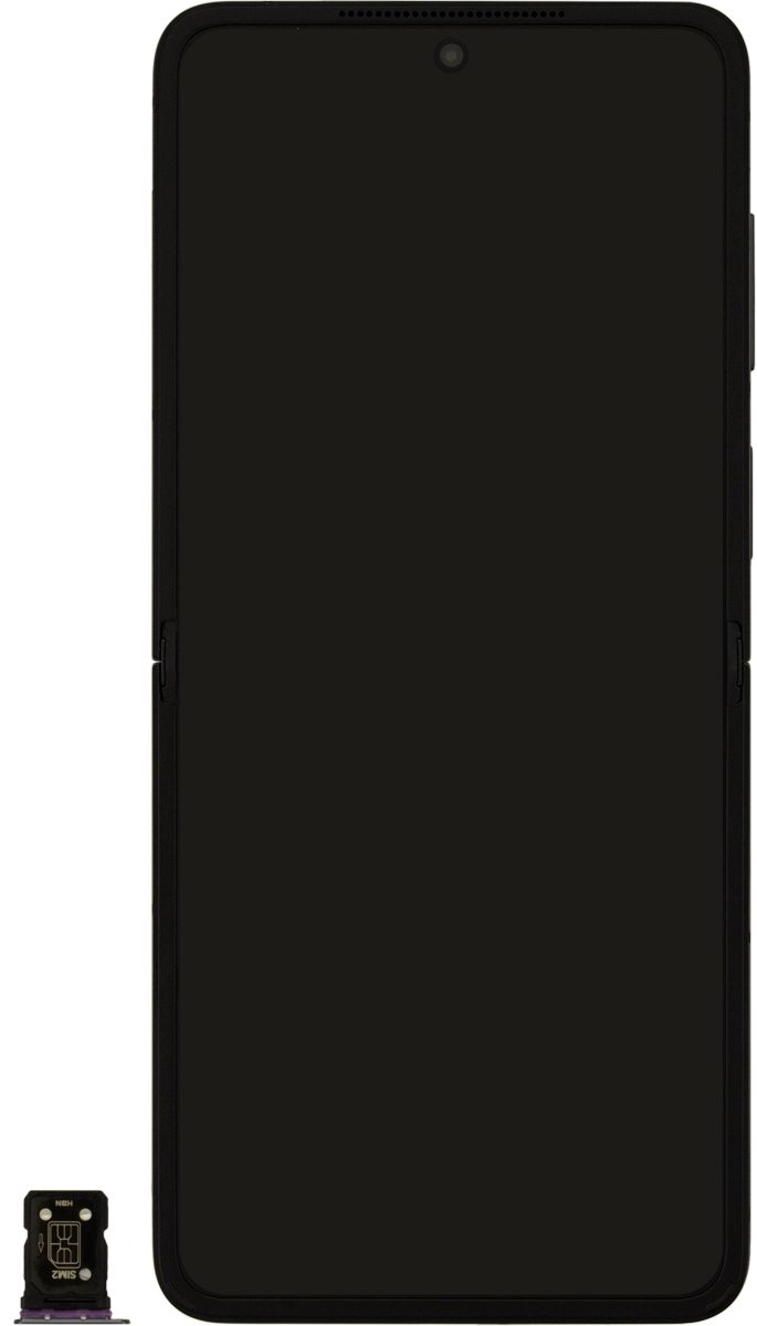 Turn your SIM as illustrated next to the second SIM holder and place it in the SIM holder.