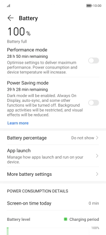 Press More battery settings.