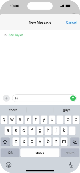 Press the send icon. Press the send icon.