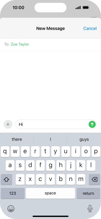 Press the send icon. Press the send icon.