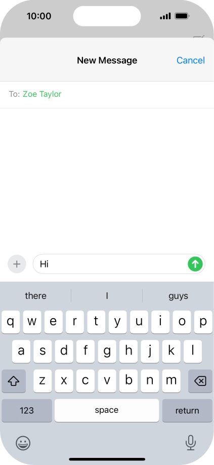 Press the send icon. Press the send icon.