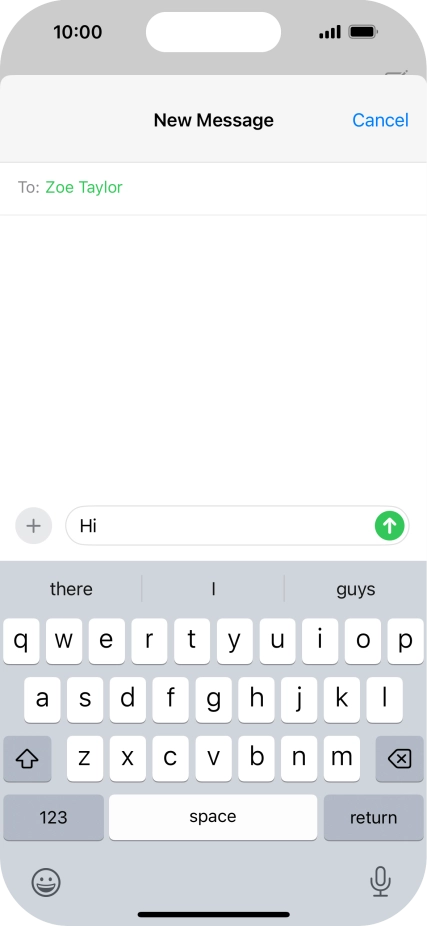 Press the send icon. Press the send icon.