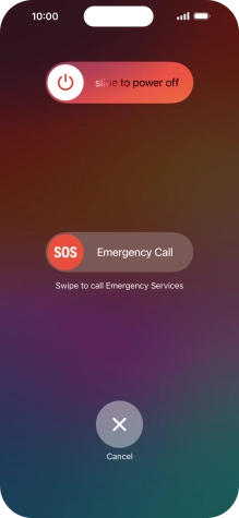 Press and drag the power off icon right. Press and drag the power off icon right.