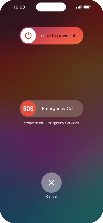 Press and drag the power off icon right. Press and drag the power off icon right.