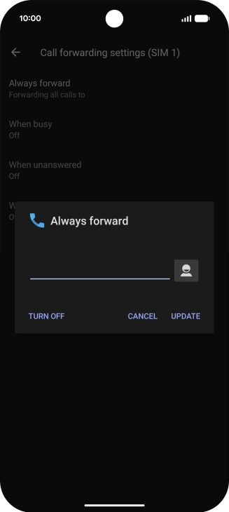 Press TURN OFF.